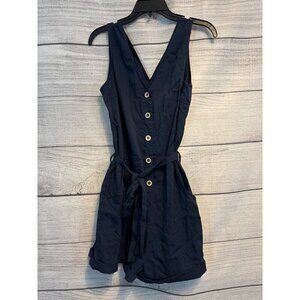 NWOT Button-Front Sleeveless V-Neck Romper With Waist Tie Size M